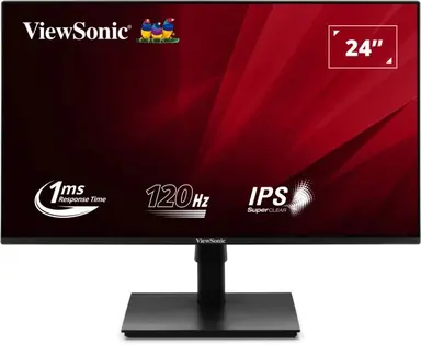 ViewSonic 24 in 1080P Ergonomic 120HZ Monitor with Variable Refresh Rate, HDMI and Vga.