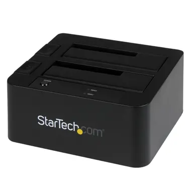 StarTech.com Dual-Bay Hard Drive Dock for 2.5 / 3.5 SATA Drives; SATA I/II/Iii HDD/SSD; ESATA
