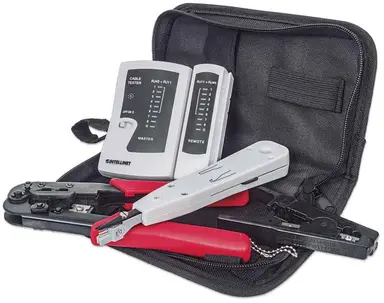 Intellinet 4-Piece Tool Kit, Contains LAN Tester, Lsa Punch Down Tool, Crimping