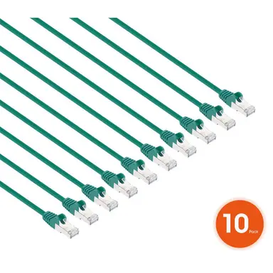 Intellinet CAT8.1 U/FTP Slim Network Patch Cable, 1.5 FT., Green, 10-Pack, image 8