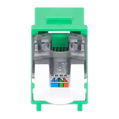 Intellinet Cat6 Slim Keystone Jack with Punch-Down Stand, Green, 25-Pack, image 8