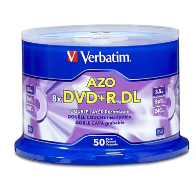Verbatim Americas DVD+R DL 8.5GB 8X 50PK