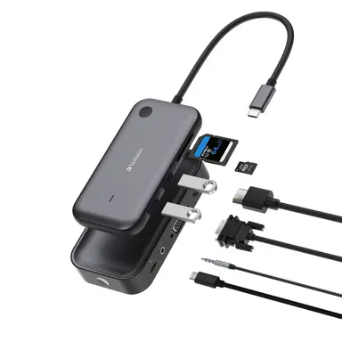 Verbatim Americas Share My Screen 1080P USB-C Wireless Display Adapter with USB Hub and Card Reade, image 7