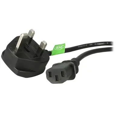 StarTech.com 6FT/1.8M 18AWG (0.75MM2) UK Computer/Monitor Power Cable AC Power Cord W/ BS 136