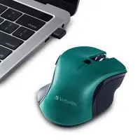 Verbatim Americas USB-C Wireless Blue LED Mouse-Teal, image 6