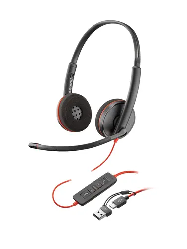 HP Poly Blackwire 3210 Black Headset +USB-C/A Adapter TAA (Bulk) US, image 4