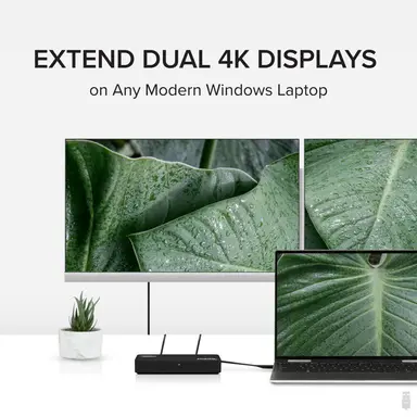 Plugable Technologies Plugable 4K DisplayPort and HDMI Dual Monitor Adapter for USB 3.0 and USB-C, Com, image 6