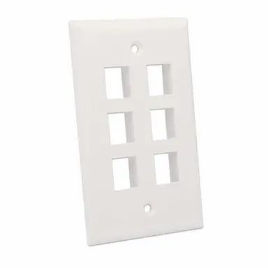 Intellinet 6-Outlet Keystone Wall Plate, image 6
