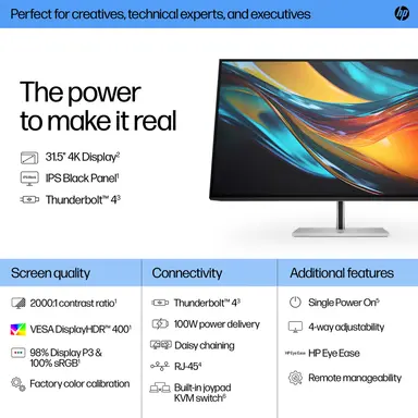 HP Sbuy S7 Pro 732PK 31.5 in 4K Thunderbolt 4 Monitor, image 6