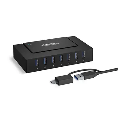 Plugable Technologies Plugable 7-in-1 USB Powered Hub for Laptops with USB-C or USB 3.0 - Power Statio, image 4