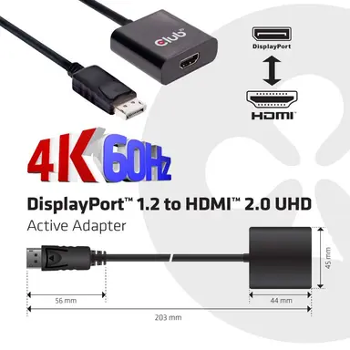 Club 3D B.V Active HDMI 2.0 Signal Converter. the DP 1.2 to HDMI2.0 4K 60HZ UHD Active, image 7