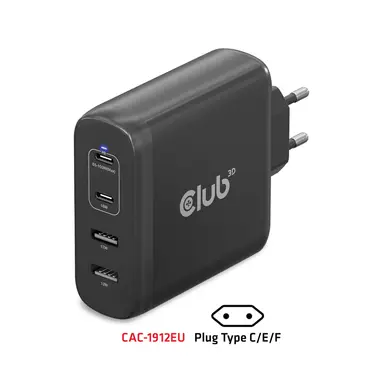 Club 3D B.V Club 3D CAC-1912 4-Port Travel Charger 100W Gan Technology. 2X USB-a 2X USB-C, image 6