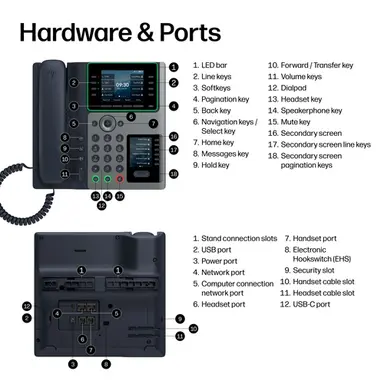 HP Poly Edge V650 Opensip Deskphone with Power Supply HP Poly Edge V650 Opensip, image 5