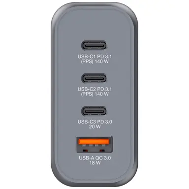 Verbatim Americas 140W 4-Port Gan Wall Charger, image 6