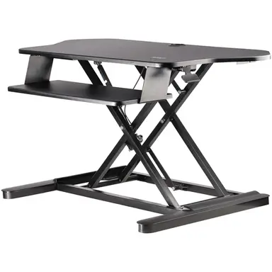 StarTech.com Corner Sit Stand Desk Converter with Keyboard Tray - Height Adjustable Ergonomic, image 2