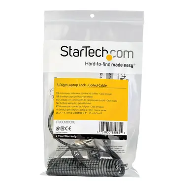 STARTECH.COM Laptop Combination Cable Lock - with 6 Ftself-Coiling Cable - Portable 3-DIGIT L, image 8