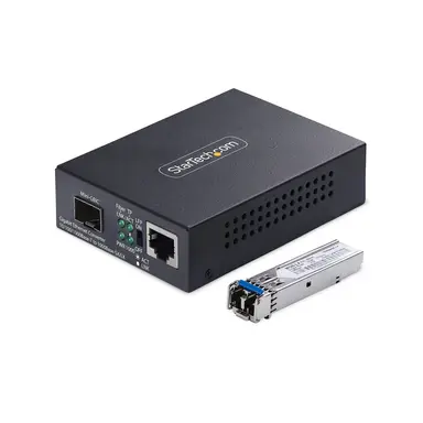 StarTech.com Single-Mode (SM) LC Fiber Media Converter for 10/100/1000 Networks, Standalone