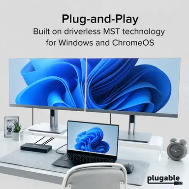 Plugable Technologies Plugable USB C Docking Station Dual Monitor 2 HDMI Ports, Power Delivery Dock DU, image 8
