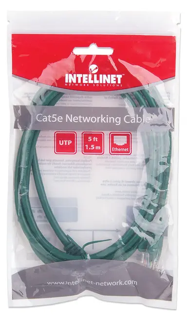 Intellinet 5 FT Green Cat5e Snagless Patch Cable, image 8
