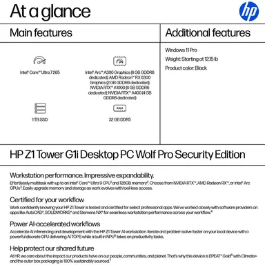 HP Z1 G1I Twr U7 265 32GB 1TB WIN11 Pro 3/3/3 Wty, image 7