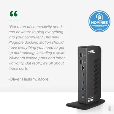 Plugable Technologies Plugable USB 3.0 and USB-C Universal Laptop Docking Station with 2 HDMI Ports FO, image 6