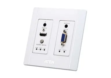 Aten Hdmiand VGA/AUDIO Hdbaset Transmitter Wall Plate Type with Poh