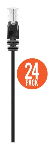 Intellinet Cat6 U/UTP Slim Network Patch Cable, 0.5 FT., Black, 24-Pack, image 8