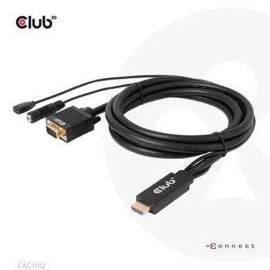 Club 3D B.V HDMI to VGA Cable 6.56 ft Full HD 1080P