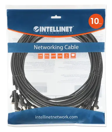 Intellinet CAT8.1 U/FTP Slim Network Patch Cable, 1.5 FT., Black, 10-Pack, image 7