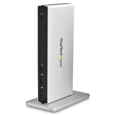 StarTech.com Dual-Monitor USB 3.0 Docking Station - USB 3.0 Dock Includes DVI to VGA & DVI