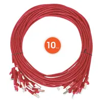 Intellinet Cat6 U/UTP Slim Network Patch Cable, 1.5 FT., Red, 10-Pack, image 3