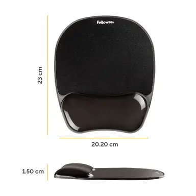 Fellowes Crystals Gel Mousepad Wrist Support Black, image 6