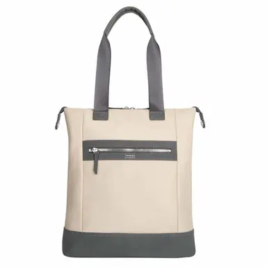 Targus 15 Newport North-South Tote (TAN) - Zipped Main Compartment with Protective Crad