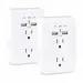 Cyberpower Systems (USA) 2-PACK 2-OUTLET Wall-Tap with 2 USB Charging Ports 2.1A (SHARED) White, image 5