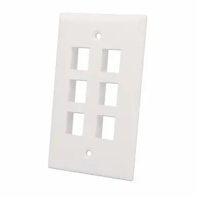 Intellinet 6-Outlet Keystone Wall Plate