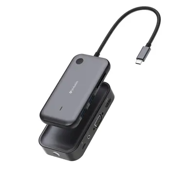 Verbatim Americas Share My Screen 1080P USB-C Wireless Display Adapter with USB Hub and Card Reade