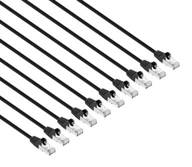 Intellinet CAT8.1 U/FTP Slim Network Patch Cable, 0.5 FT., Black, 10-Pack, image 6