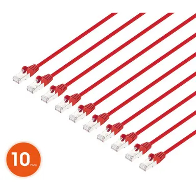 Intellinet CAT8.1 U/FTP Slim Network Patch Cable, 1.5 FT., Red, 10-Pack, image 6