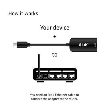 Club 3D B.V USB Type C 3.1 to RJ45 2.5GB, image 8