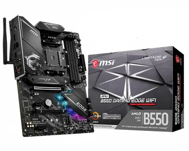 MSI Computer Mpg B550 Gaming Edge WIFI AMD B550 BLACK/MATT ATX AM4 Supports 3RD Gen AMD Ryzen