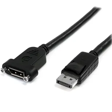 StarTech.com 3 ft Panel Mount DisplayPort Cable (Male to Female); 4K X 2K Video