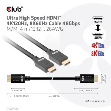 Club 3D B.V HDMI 2.1 Uhs 4K 120HZ/8K60HZ 4M/13.1FT, image 7