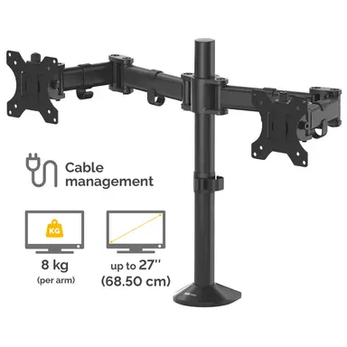 Fellowes Dual Monitor Arm Elevates Your Screens Off the Desk to Eliminate Clutter. Set U, image 7
