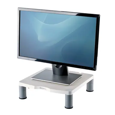 Fellowes Innovative Stacking Columns Raise Monitor to Comfortable Viewing Height. Support