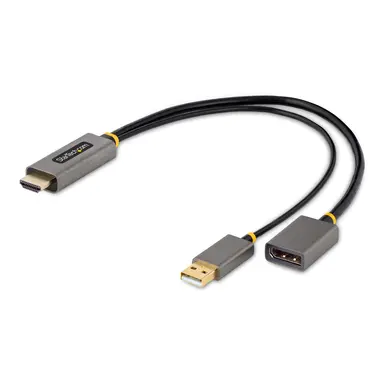 StarTech.com 1 ft HDMI to DisplayPort Adapter Converts and Boosts Any HDMI 2.0 Source to a DP