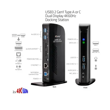 Club 3D B.V USB a 3.0 Dual Display 4K60HZ Docking, image 8
