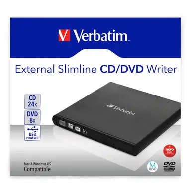 Verbatim Americas External Slimline CD/DVD Writer, image 8