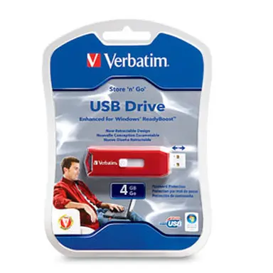 Monoprice Verbatim 4GB Store N Go USB Flash Drive - Red - 4 GB - USB - 1 Pack - Red, image 4