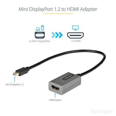 StarTech.com Mini DisplayPort 1.2 to HDMI Adapter Dongle Connects MDP Laptop to HDMI Display, image 7