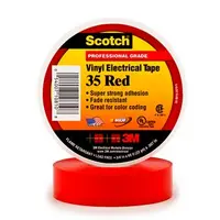 3M Display Materials and Syste Scotch Vinyl Color Coding Electrical Tape 35, 3/4 in X 66 FT, Red, 10 Rolls/Cart, image 3